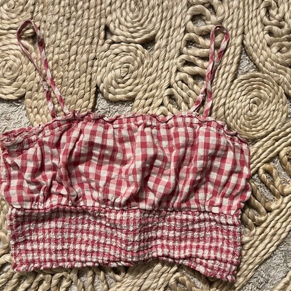 American Eagle Pink & White Gingham Tank - Picture 3 of 3